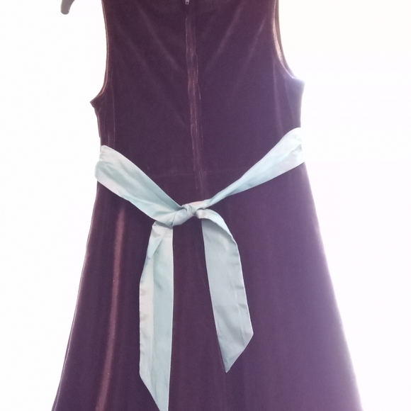 Girls Chocolate Velvet Formal Dress - Picture 2 of 3
